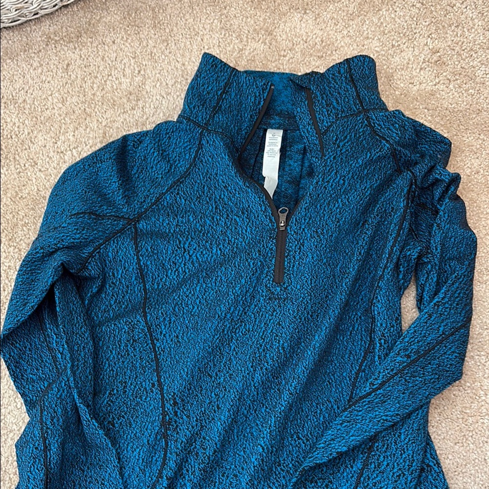 lululemon athletica Blue Long Sleeve 1/4 Zip Top